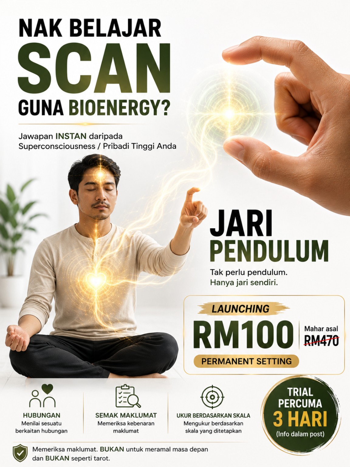 Poster launching Jari Pendulum RM100 dengan trial tiga hari